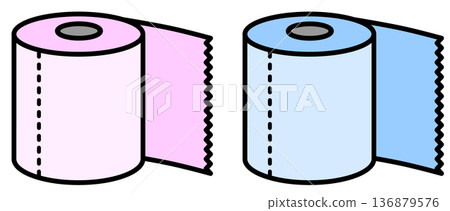 Recycled toilet paper used in toilets and lavatories 136879576
