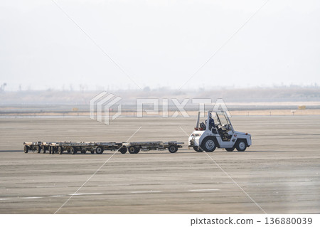 Sendai Airport in winter, towing tractor, Natori City, Miyagi Prefecture Sendai Airport in winter, towing tractor, Natori City, Miyagi Prefecture 136880039