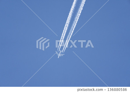 Clouds and airplane Clouds and airplane 136880586