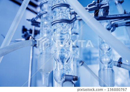 Natural oil quality control. In the industrial laboratory. 136880767