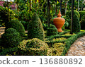 Luxury landscape design of the tropical garden.  136880892