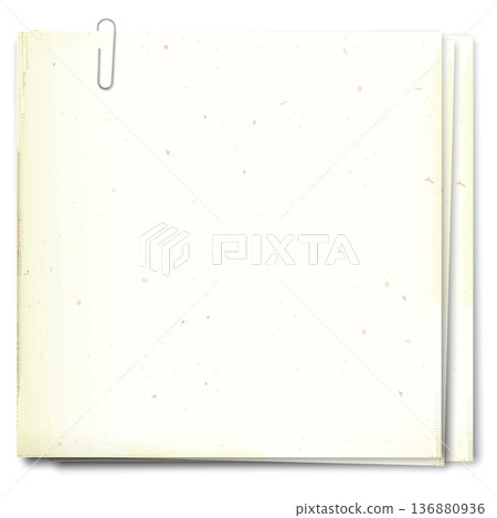Old blank square papers with stains effect overlap and attached with paper clip isolated on white background Old blank square papers with stains effect overlap and attached with paper clip isolated on white background 136880936