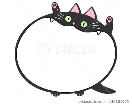 貓咪對話框(黑貓)/大嘴巴 貓咪對話框(黑貓)/大嘴巴 136881025