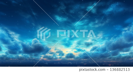 Twillight sky blurred background, AI Generated 136882513