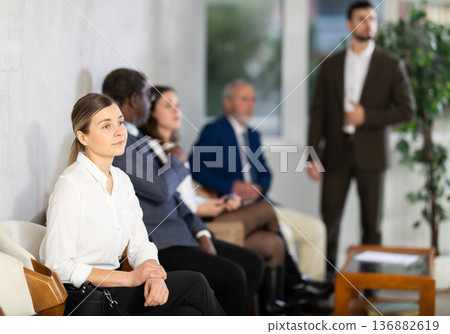 Specialists of different ages are waiting for an interview 136882619