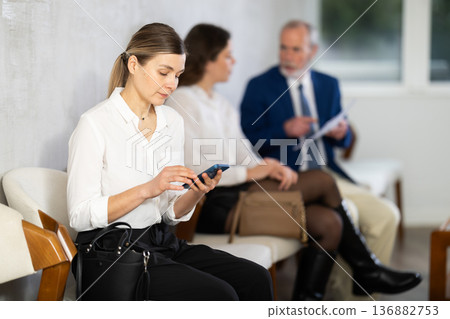 Specialists of different ages are waiting for an interview 136882753