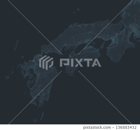 以日本西部為中心的數位網路風格插畫 以日本西部為中心的數位網路風格插畫 136883432