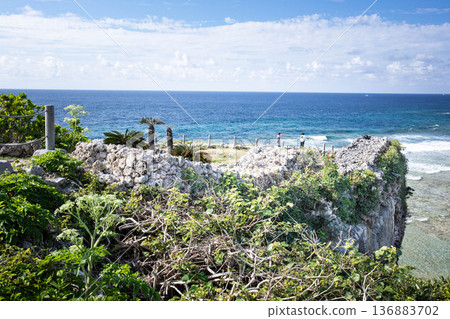 Okinawa scenery: Gushikami Castle ruins 136883702