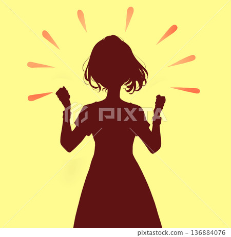 女子雙手握拳,手腕戴著腕帶 女子雙手握拳,手腕戴著腕帶 136884076