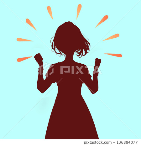 女子雙手握拳,手腕戴著腕帶 女子雙手握拳,手腕戴著腕帶 136884077