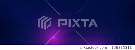 Blue background with purple lines and a bright light 136885318