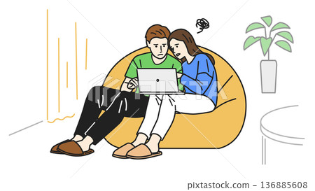 一對夫婦的電腦出了問題。 136885608