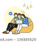 A family entering information or applying on a computer 136885620