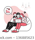 Family losing money on a computer 136885623