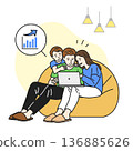 A family making money from a computer 136885626