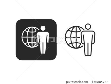 Global Person Icon Set Representing International Business Stock Illustration. Global Person Icon Set Representing International Business Stock Illustration. 136885768