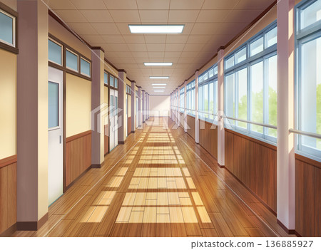 School corridor (daytime) School corridor (daytime) 136885927