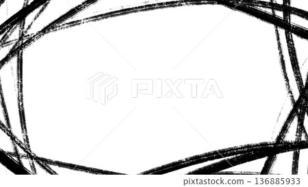 A rough rectangular frame with lines scribbled on it with a faded marker. Hand-drawn grunge texture material A rough rectangular frame with lines scribbled on it with a faded marker. Hand-drawn grunge texture material 136885933