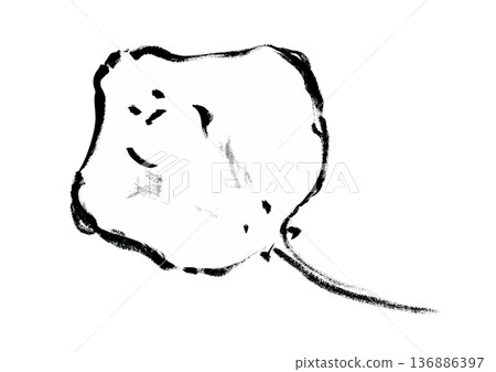 日式墨水畫風格的射線插圖 日式墨水畫風格的射線插圖 136886397