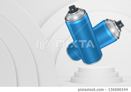 Abstract scene or podium for product showcase on monochrome background. Abstract scene or podium for product showcase on monochrome background. 136886544