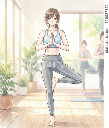 女人伸展 136887181