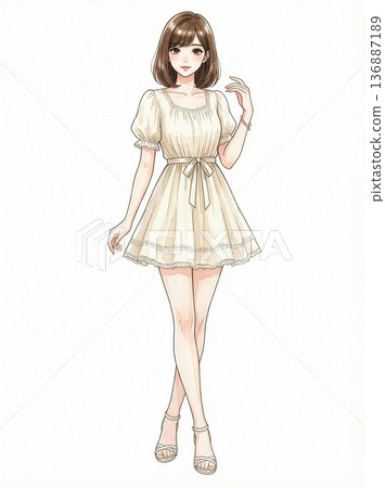 穿著裙裝的女子 136887189