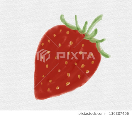 Hand-drawn watercolor style strawberry illustration; vibrant red and juicy fruit. Hand-drawn watercolor style strawberry illustration; vibrant red and juicy fruit. 136887406
