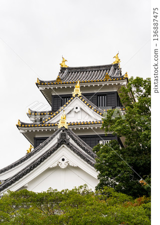 岡山城(國家指定歷史遺跡,又稱烏鴉城或金烏鴉城)天守閣(外觀修復) 岡山城(國家指定歷史遺跡,又稱烏鴉城或金烏鴉城)天守閣(外觀修復) 136887475