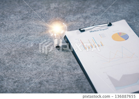 light bulb business career creative manager innovation concept energy accountant ideas accounting documents show financial growth through colorful charts on stone surface light bulb business career creative manager innovation concept energy accountant ideas accounting documents show financial growth through colorful charts on stone surface 136887655