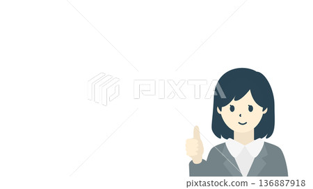圖:一位年輕的職業婦女/女上班族做出「OK」手勢(留有文字空間) 圖:一位年輕的職業婦女/女上班族做出「OK」手勢(留有文字空間) 136887918