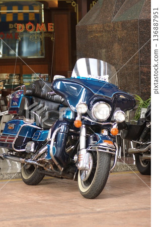 Motor Bike display in a showroom 136887951