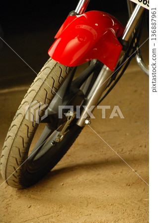 Motor Bike display in a showroom Motor Bike display in a showroom 136887961