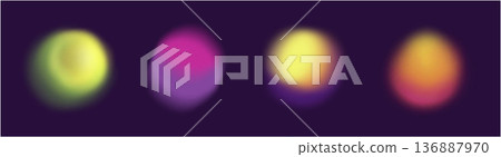 Set of colorful gradient circle and shapes. Set of colorful gradient circle and shapes. 136887970