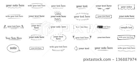 Handwriting text with notes vector.  136887974