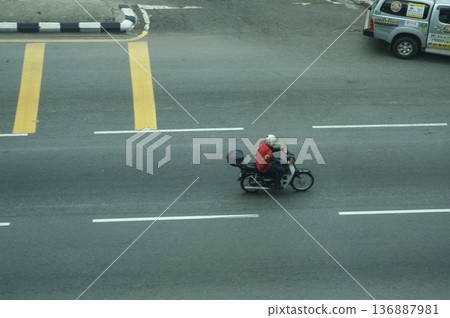 Motor Bike on Road 136887981