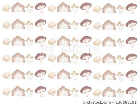 Colored pencil drawing mushroom pattern Colored pencil drawing mushroom pattern 136888191