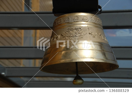 Metal Bell in a temple 136888329