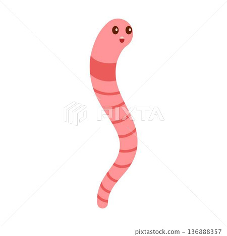 Cute worm cartoon illustration animal Cute worm cartoon illustration animal 136888357