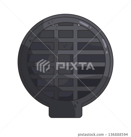 Illustration of manhole cover Illustration of manhole cover 136888594