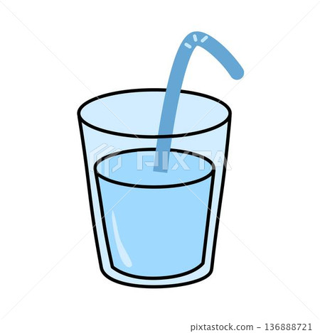 glass of water with straw glass of water with straw 136888721