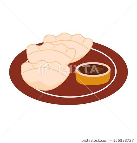 Illustration Logo Clipart gyoza Dumpling 136888727