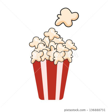 popcorn cup illustration, cinema snack icon popcorn cup illustration, cinema snack icon 136888731