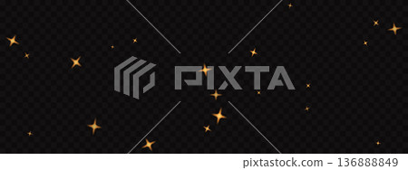 Starlight confetti background template. Vector golden glowing stars with shimmer trail effects on dark transparent backdrop, symbolizing festive party atmosphere and celestial magic concept. Starlight confetti background template. Vector golden glowing stars with shimmer trail effects on dark transparent backdrop, symbolizing festive party atmosphere and celestial magic concept. 136888849