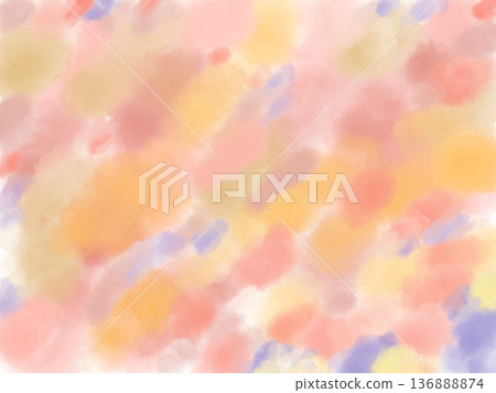 粉紅色、橙色和紫色日落天空，宛如花朵般的背景插圖 136888874