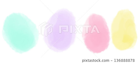 Set of colorful watercolor brush strokes for spring like Easter Set of colorful watercolor brush strokes for spring like Easter 136888878