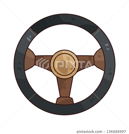Illustration of steering wheel 136888997