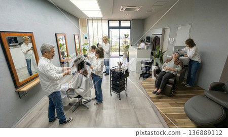 繁忙的美髮沙龍 136889112