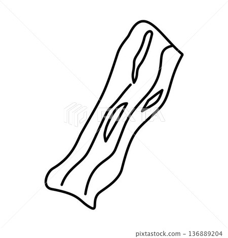 Bacon doodle, outline Fastfood Meat Illustration 136889204