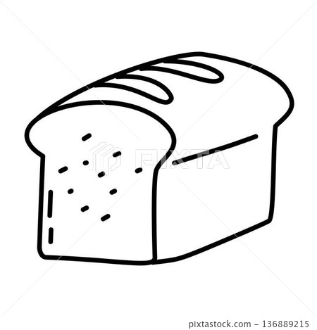 outline of a loaf sliced bread outline of a loaf sliced bread 136889215