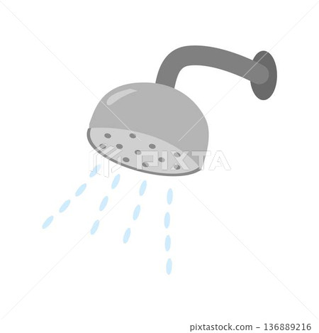 Showerhead Flat Icon, shower Water Illustration Showerhead Flat Icon, shower Water Illustration 136889216